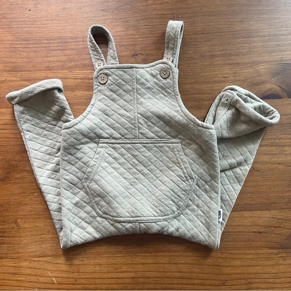 Kids Quilted Green Overalls